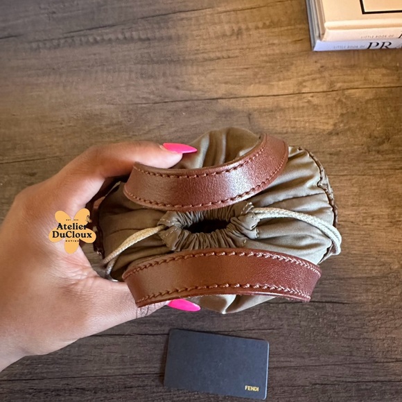 Vintage 2012 Authentic Fendi Mini Shopper Nylon mini Wristlet zucchino Pouch - Picture 5 of 16